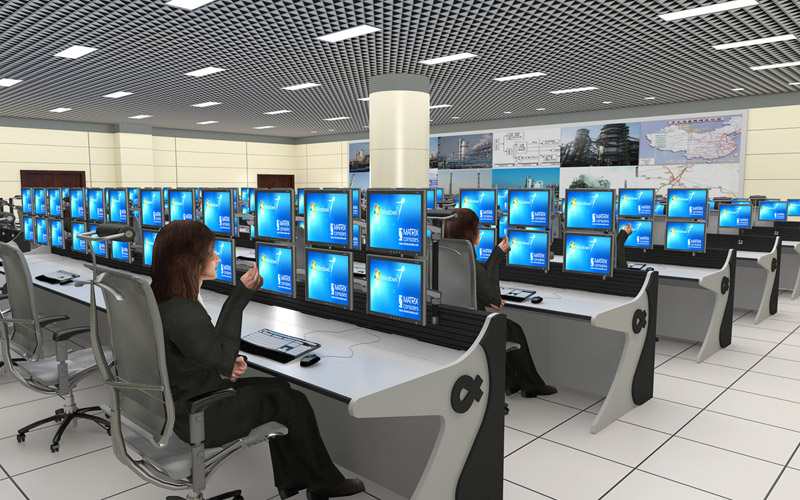 6聯(lián)監(jiān)控機(jī)房操作臺(tái)效果圖片