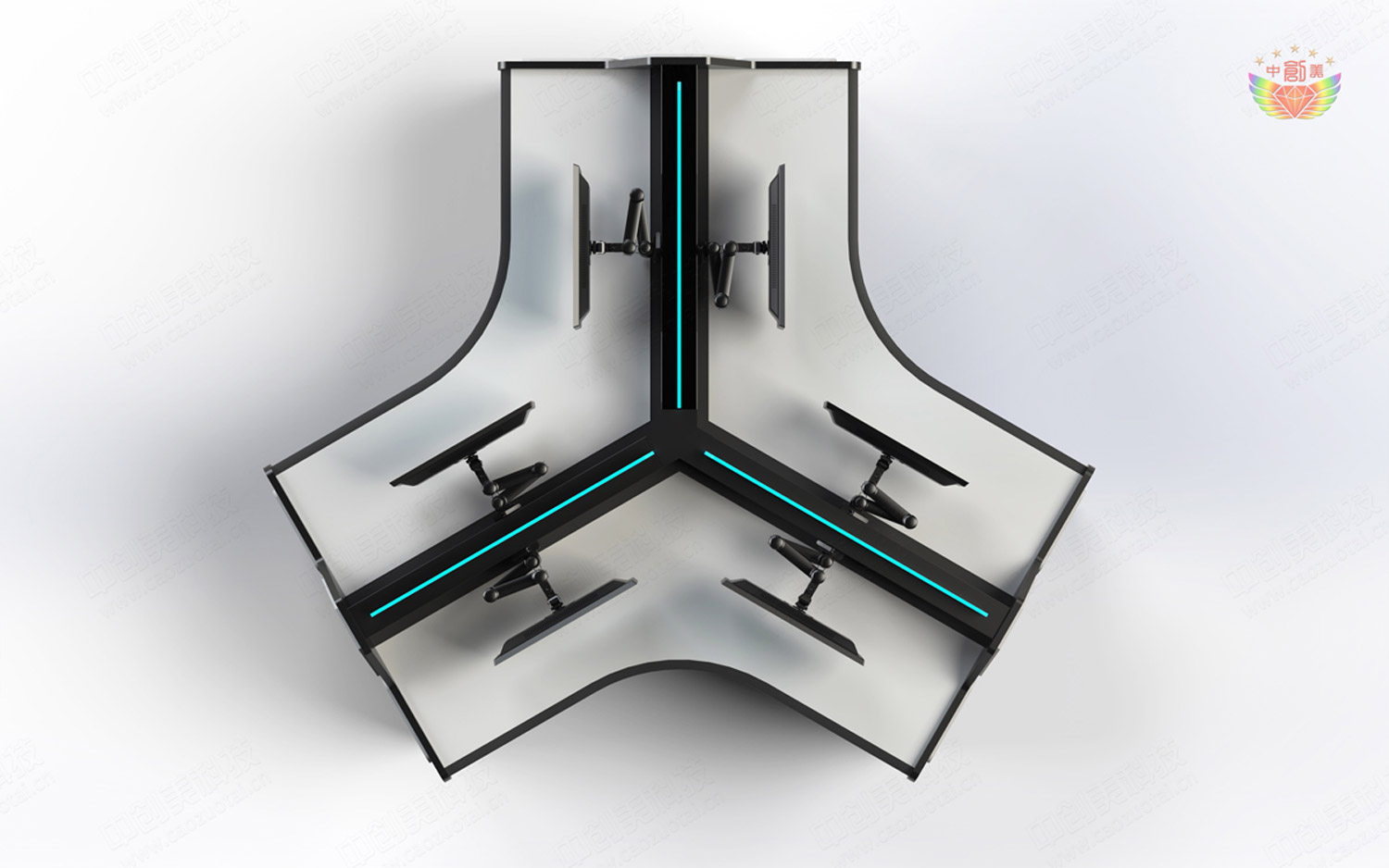 作戰(zhàn)指揮中心操作臺樣式圖