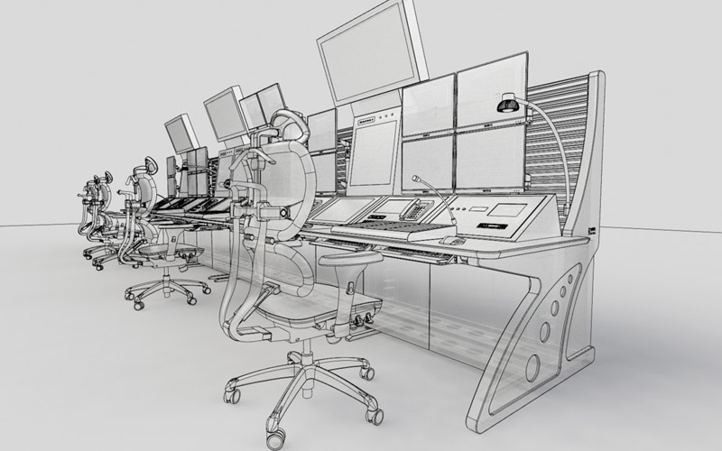 中創美品牌指揮中心操作臺效果展示圖