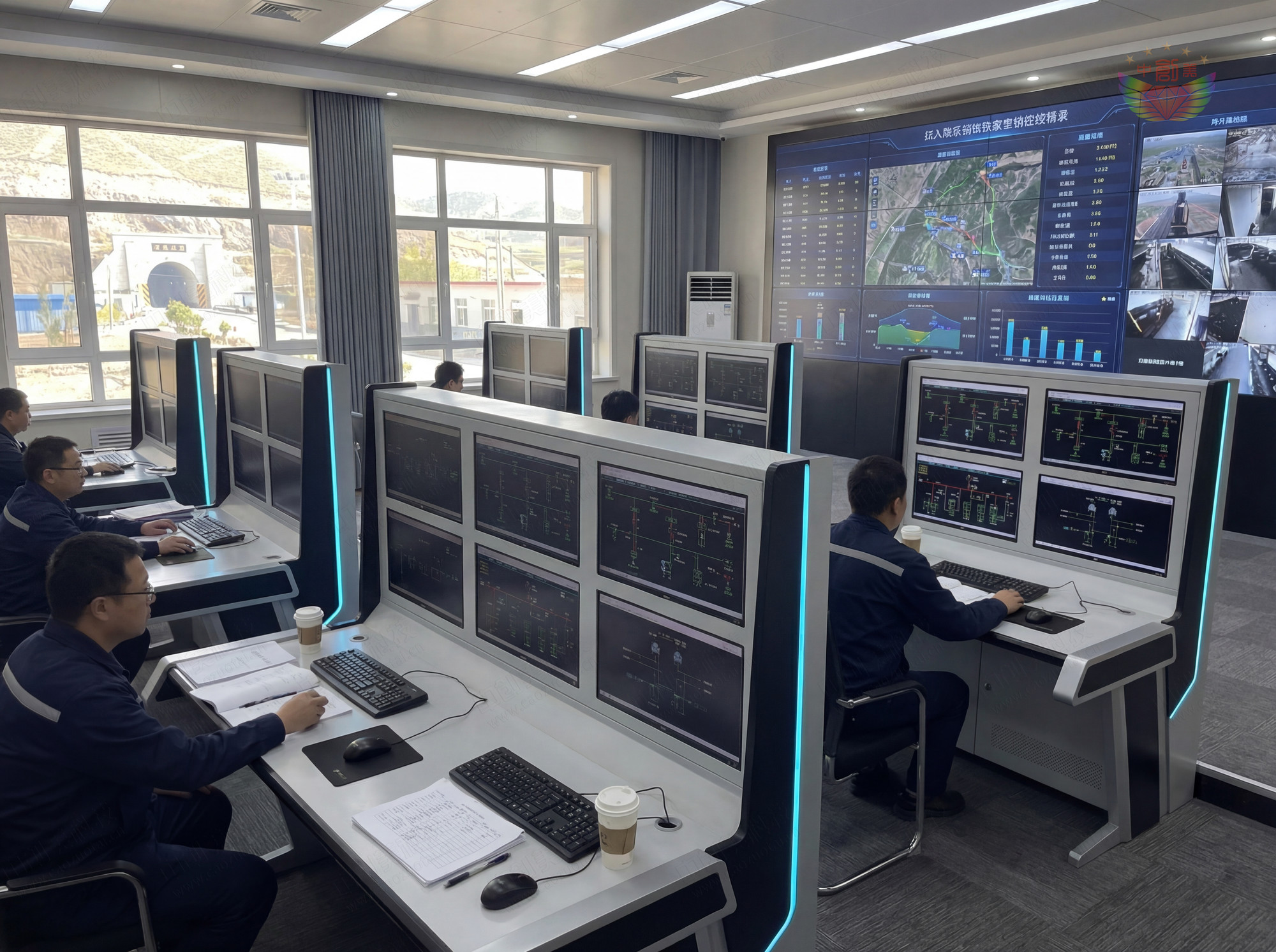 電網中控室操作臺款式圖